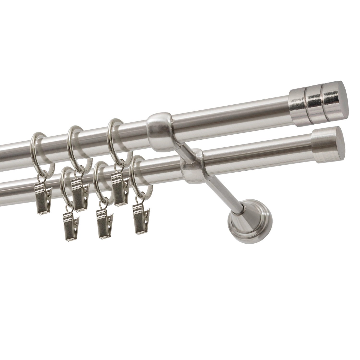 Karnisz FORIO podwójny efekt stali 200 cm