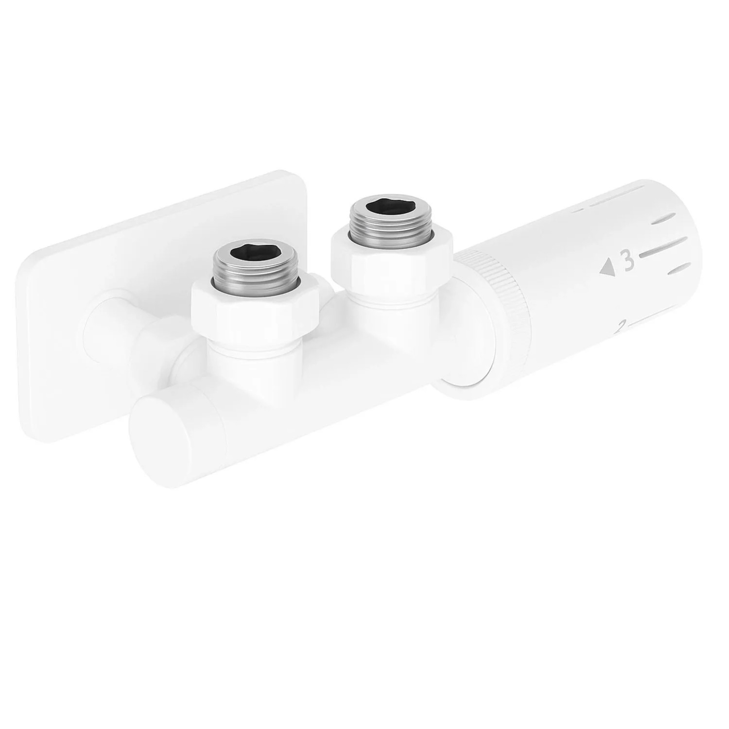 Giovanni Zestaw termostatyczny Duoplex biały mat kątowy