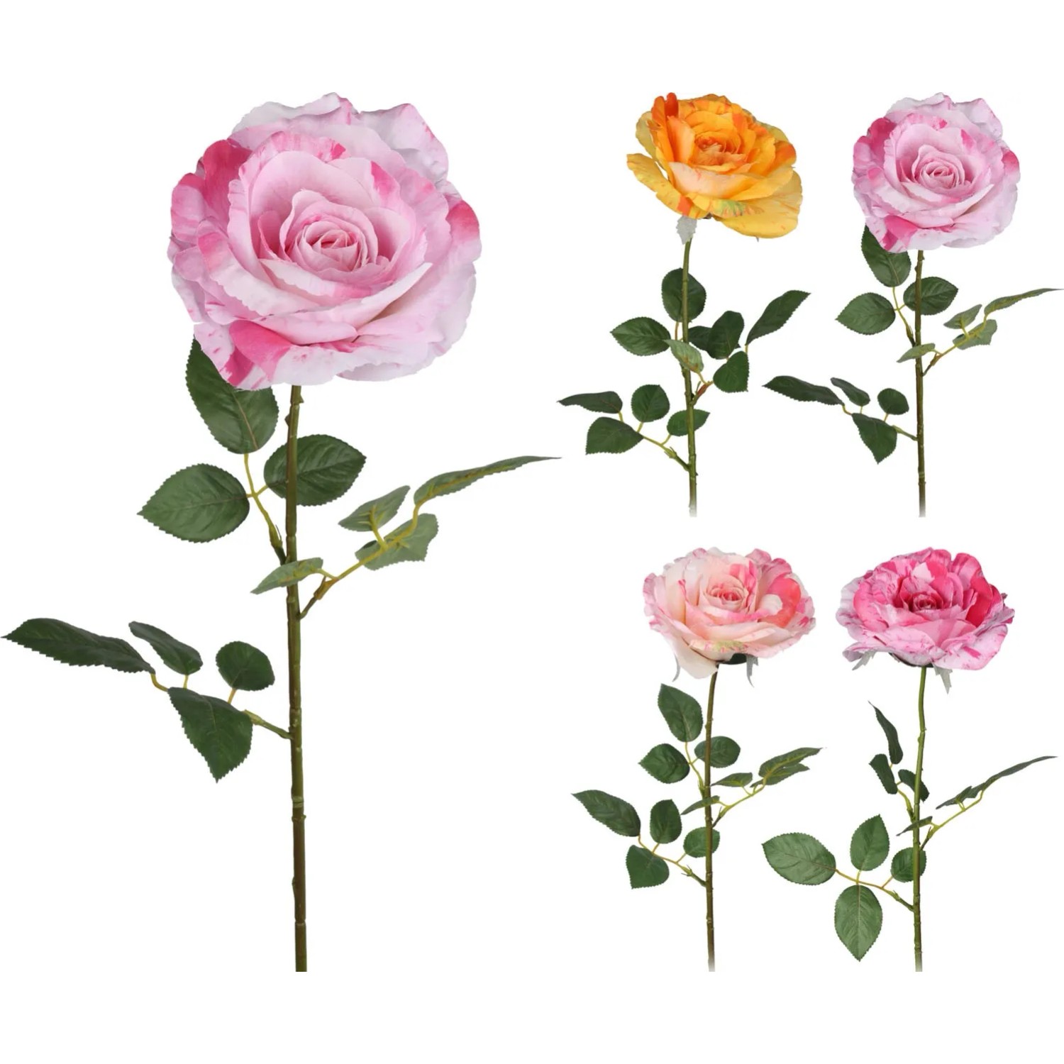 Gałązka kwitnąca Róża sztuczna , mix - wys. 70 cm