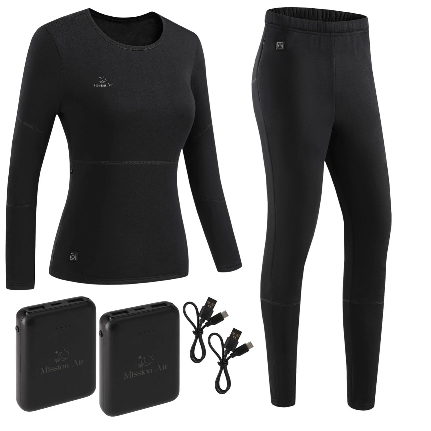 Mission Air Bielizna damska podgrzewana E-UNDERWEAR WOMAN roz. S + 2 x powerbank