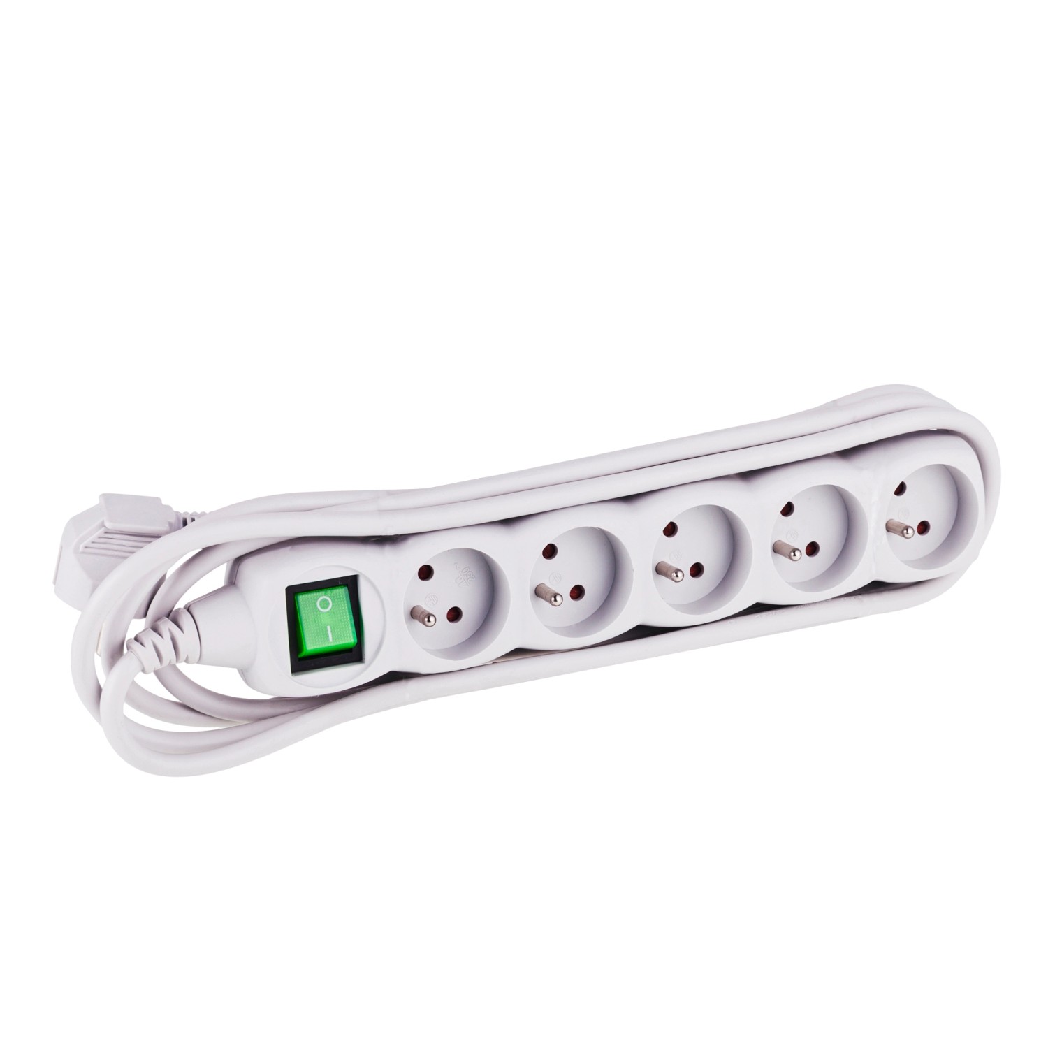 Przedłużacz 5-gniazdowy Z/U z wyłącznikiem 3 m szary