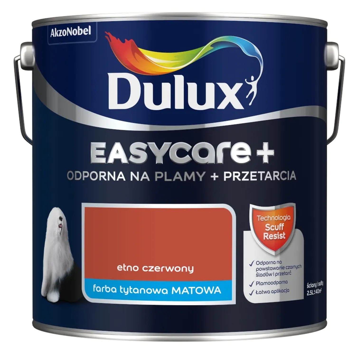 Farba Dulux EasyCare+ etno czerwony 2,5L