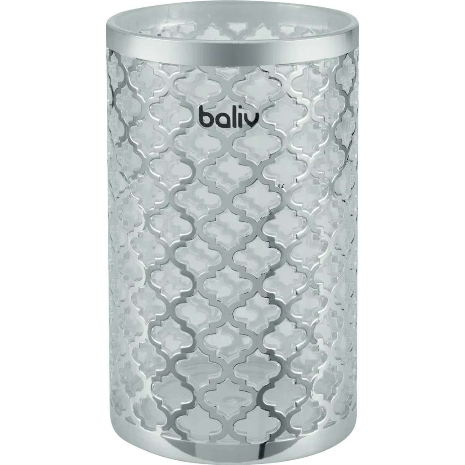 Baliv Kubek łazienkowy transparentny z wzorem chrom