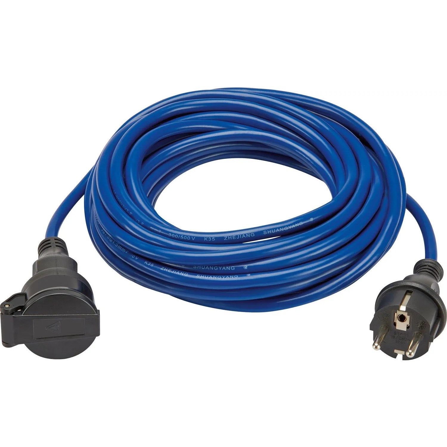 Przedłużacz 1-gniazdowy 2P+Z 3x1,5 mm2 niebieski 10 m