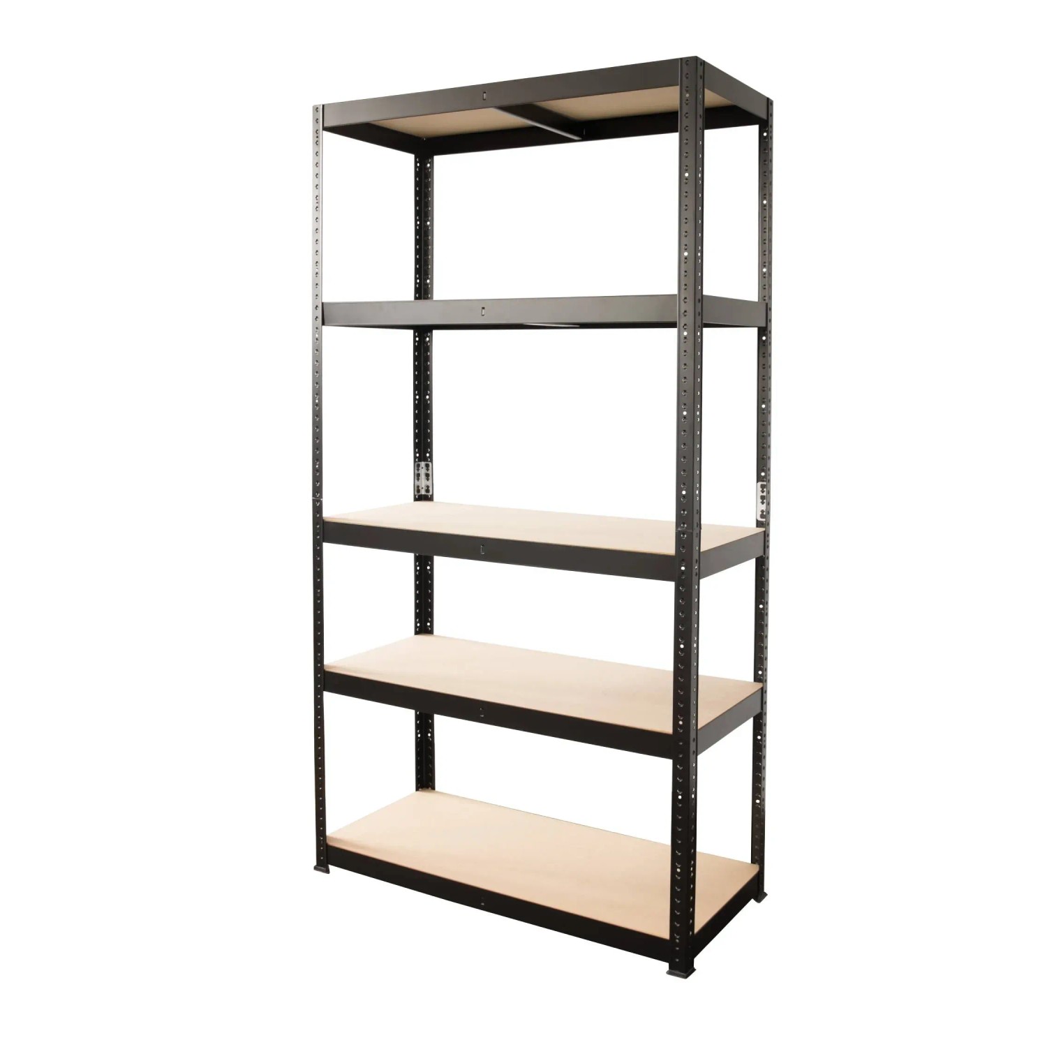 Metalkas Regał metalowy czarny 179 x 80 x 40 cm 5 półek HDF/175 kg