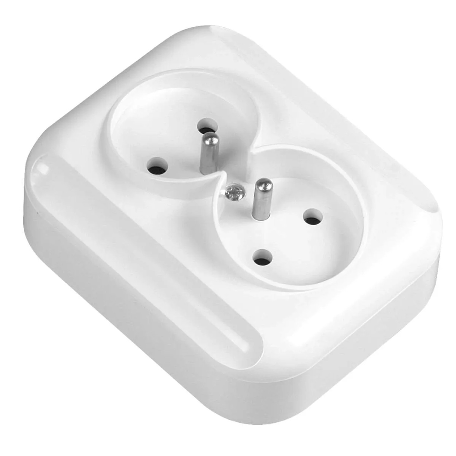 Gniazdo natynkowe podwójne z/u, białe