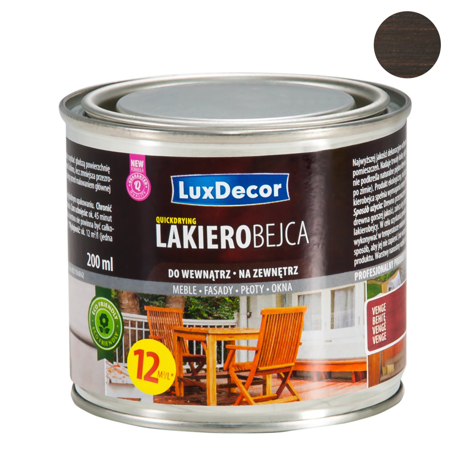 LuxDecor Lakierobejca do drewna palisander 200 ml