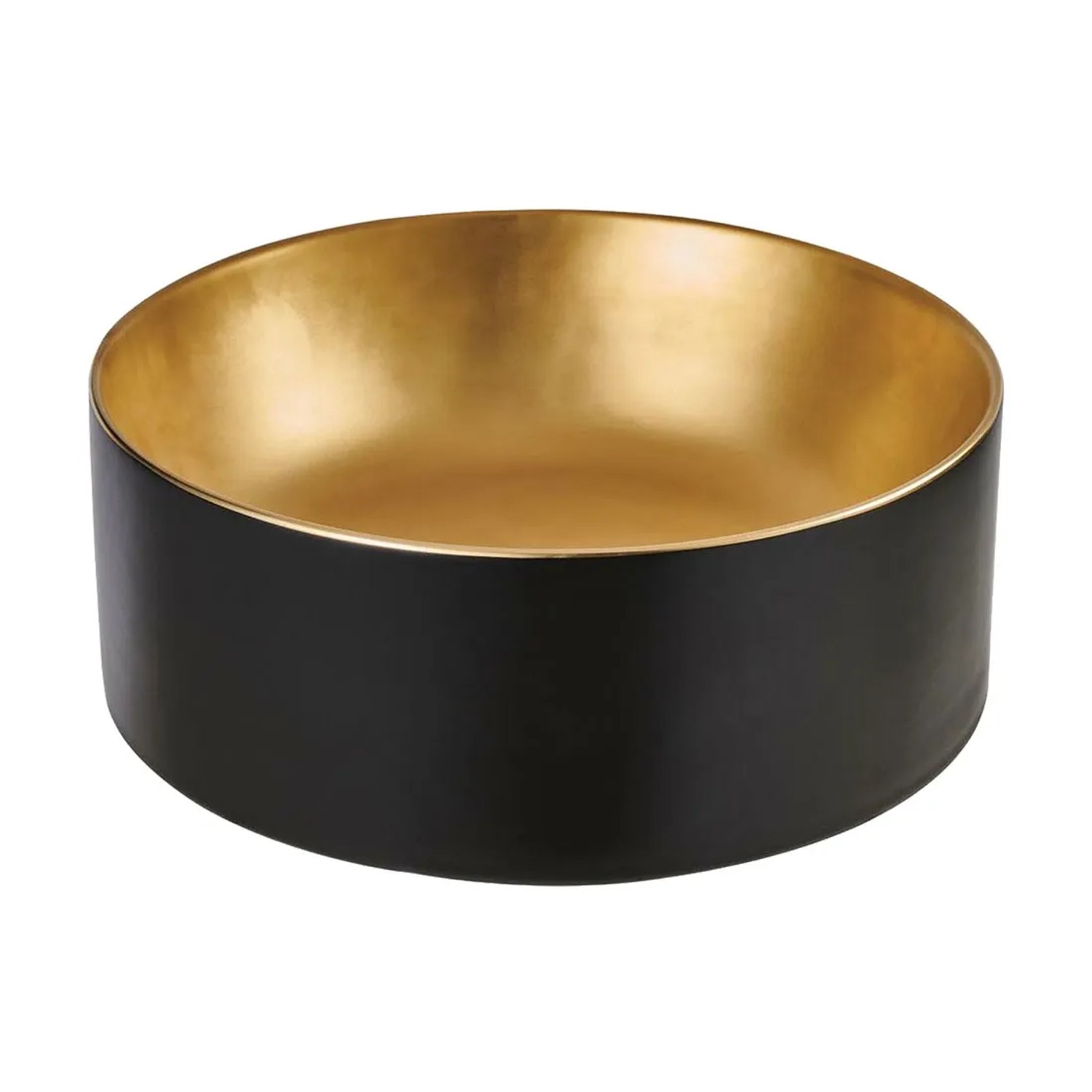 Umywalka nablatowa Keto okrągła 41,5 x 13,5 cm czarno-złota
