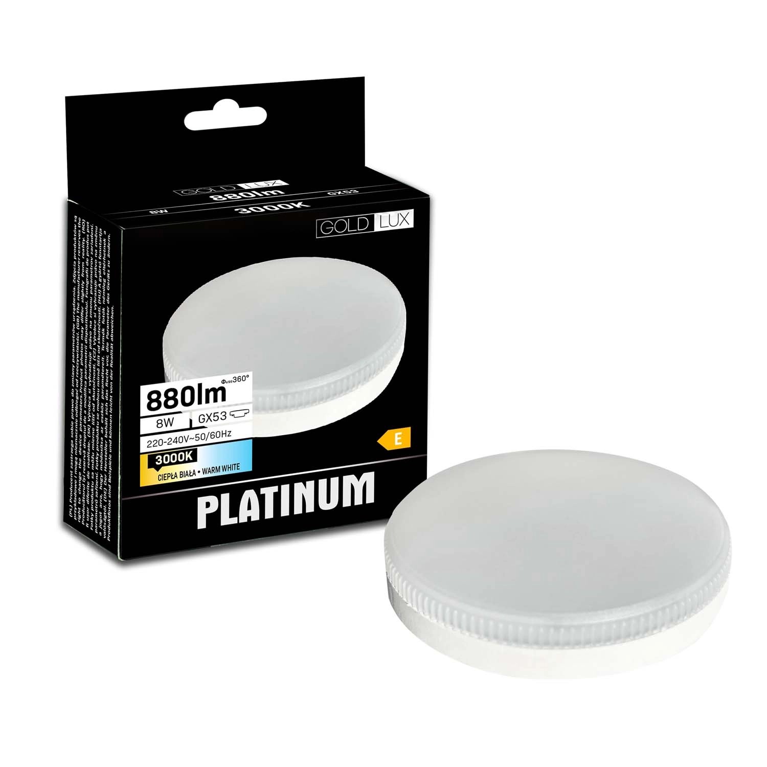 Goldlux Żarówka LED Platinum GX53 8W 3000K 880lm