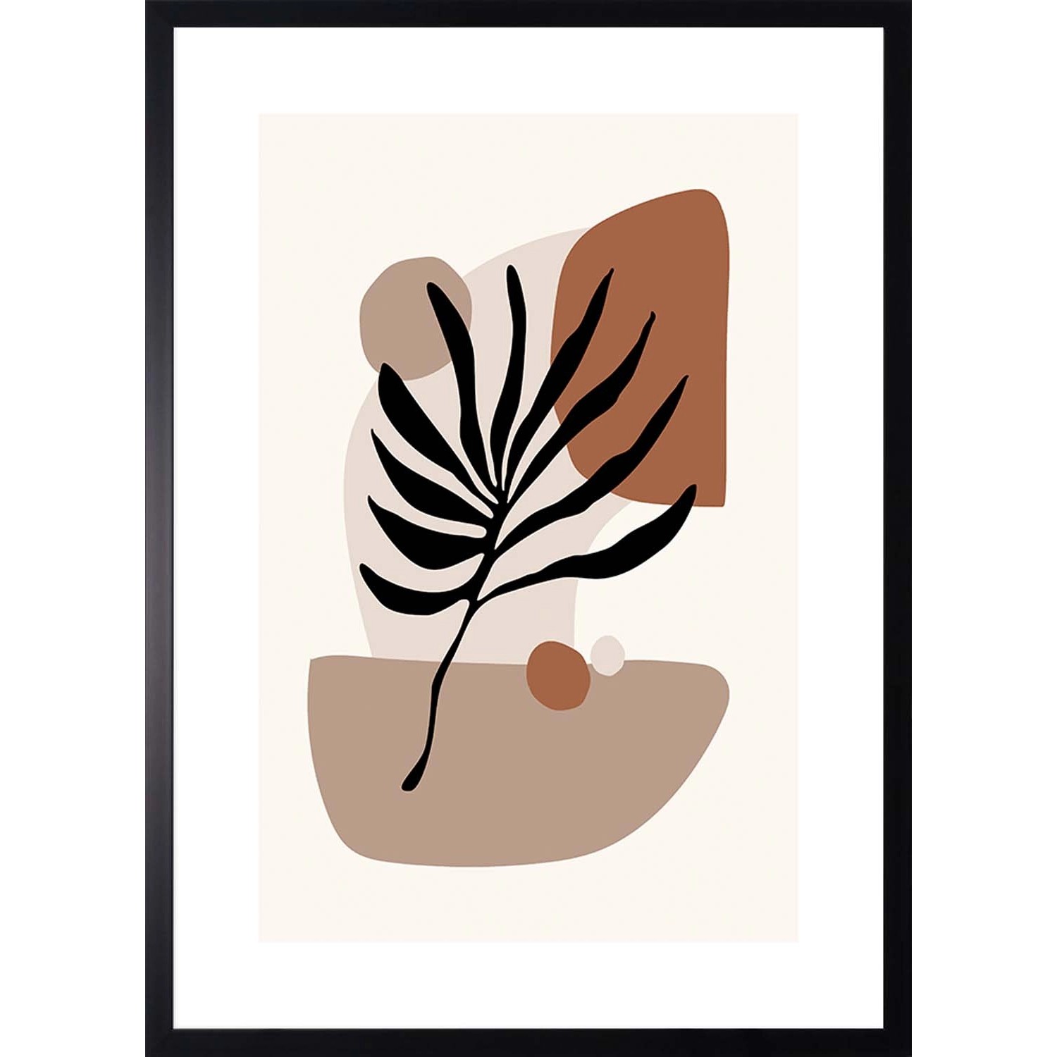 ARS LONGA Obraz LEAF ON SHAPES no.1 53 x 73 cm