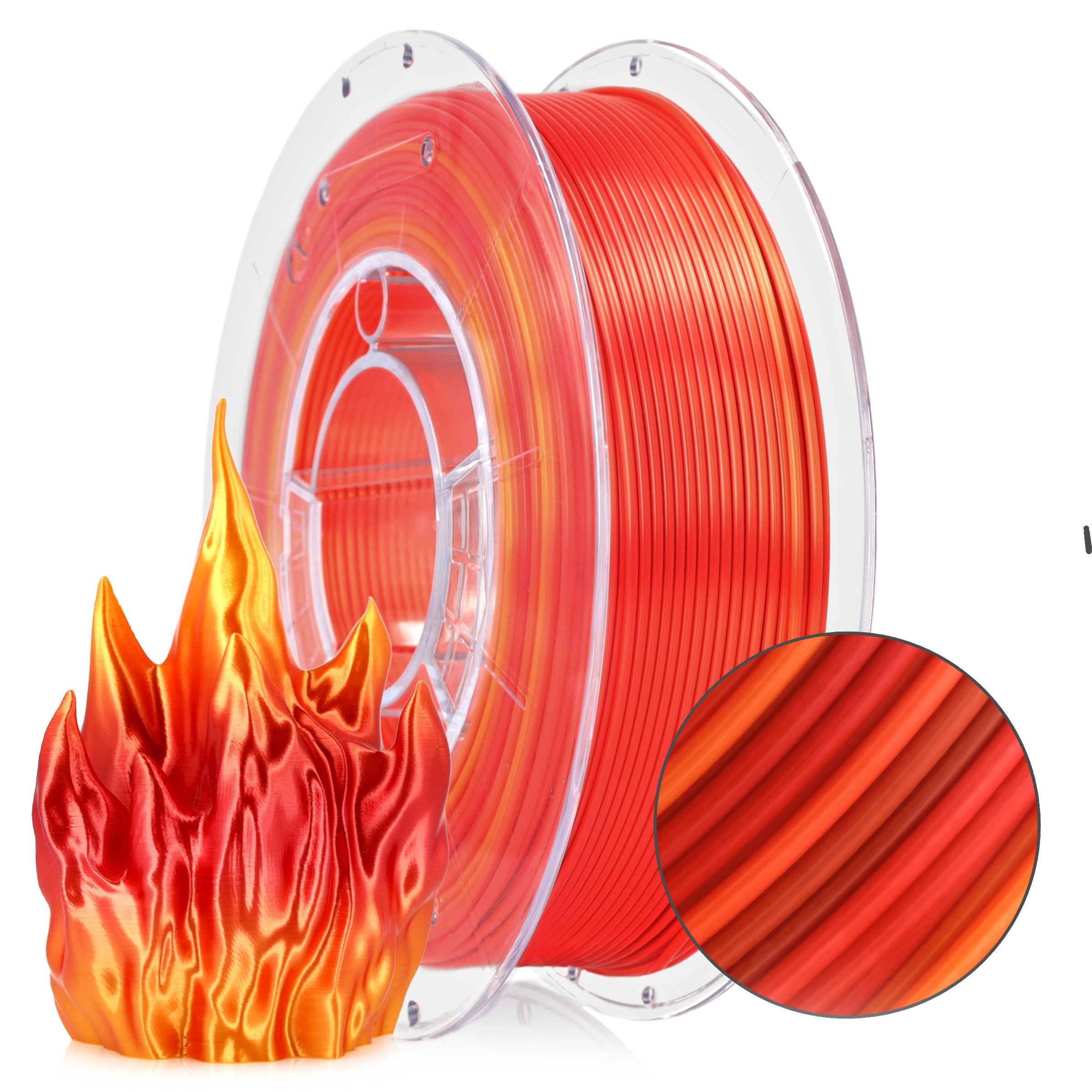 Filament 3D PLA Rainbow Silk Fire