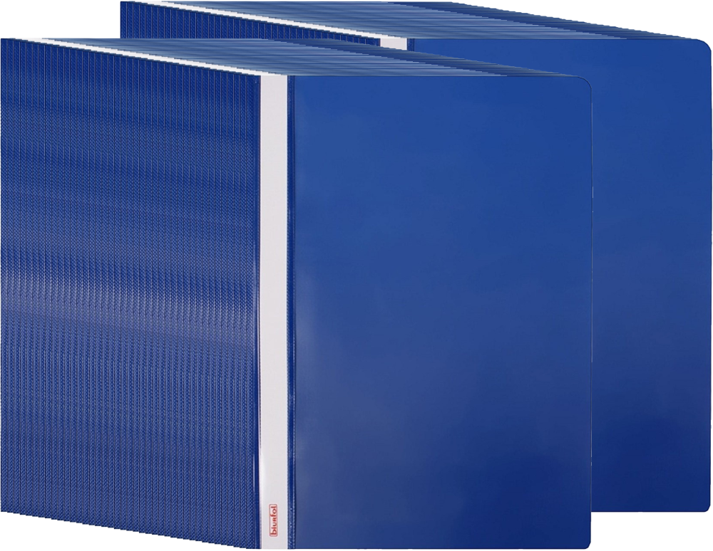 80x Skoroszyt plastikowy bez oczek Biurfol, twardy, A4, do 200 kartek, granatowy