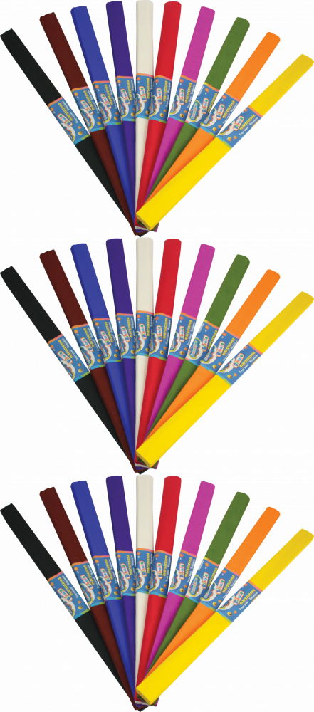 3x Bibuła marszczona Bambino, 200x50cm, 10 sztuk, mix kolorów 1