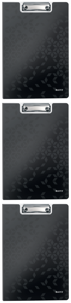 3x Clipboard Leitz Wow, z okładką, A4, czarny