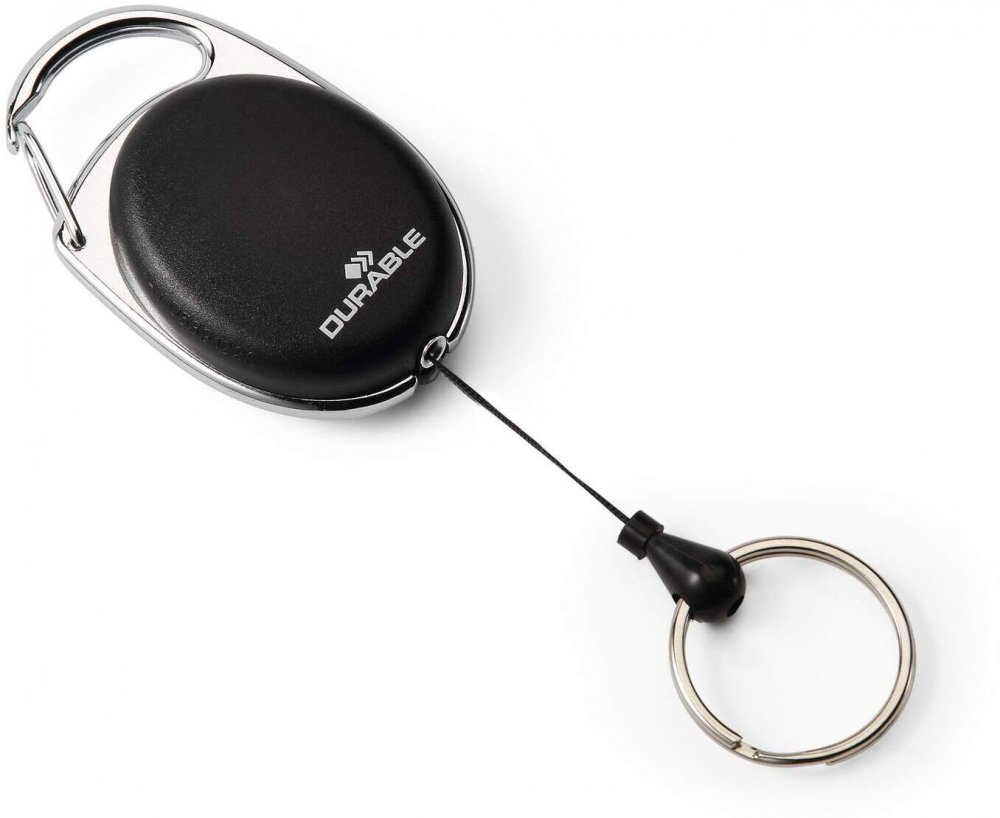 Mechanizm ściągający Durable Jojo Style LED, z z metalowym kółkiem i podświetleniem, linka 80cm, czarny