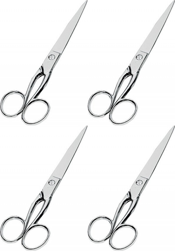 4x Nożyczki biurowe Leniar, metal, 17.8cm, srebrny