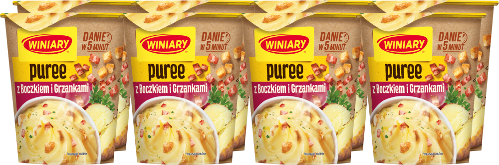 8x Danie w 5 minut Winiary, puree o smaku bekonowym, kubek, 53g