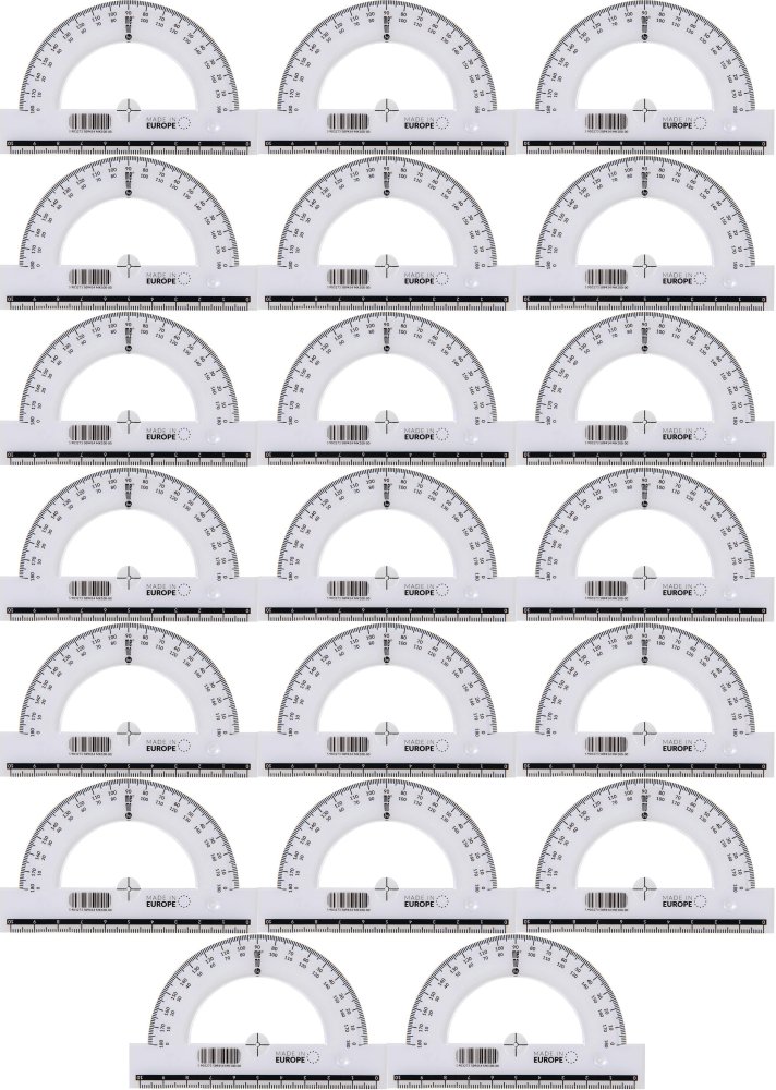 20x Kątomierz MemoBe by Pratel, 10cm, 180 stopni, transparentny