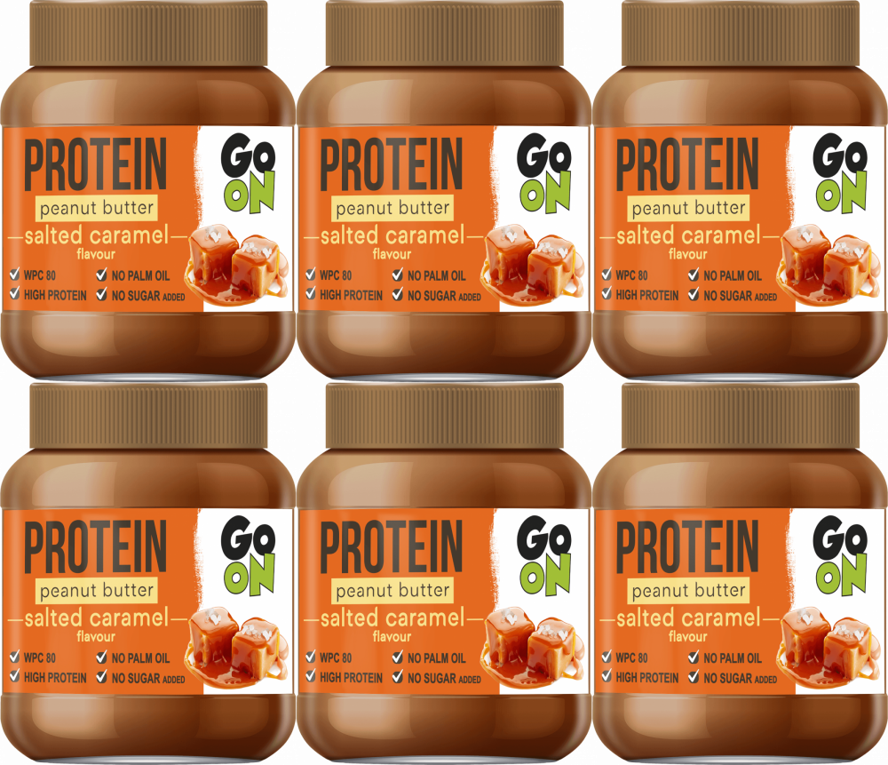 6x Masło orzechowe Sante Go On Protein, słony karmel, 350g