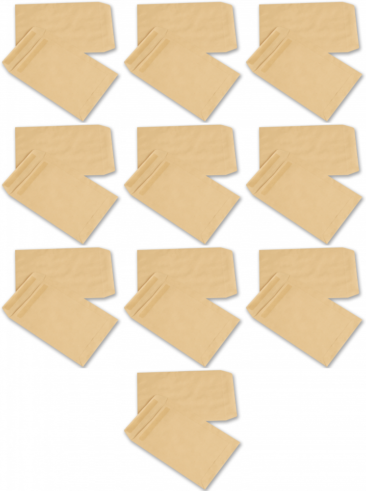 10x Koperta standardowa NC, B5, samoklejąca SK, 50 sztuk, brązowy