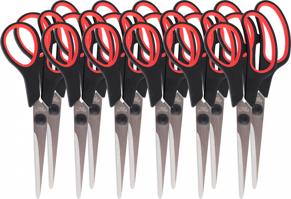 12x Nożyczki biurowe D.Rect SG-160, 16cm, czarny