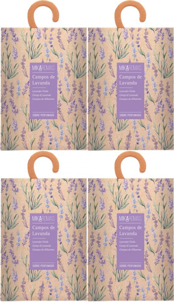 4x Saszetka zapachowa do szafy Mikaromas, pole lawendy, 100ml