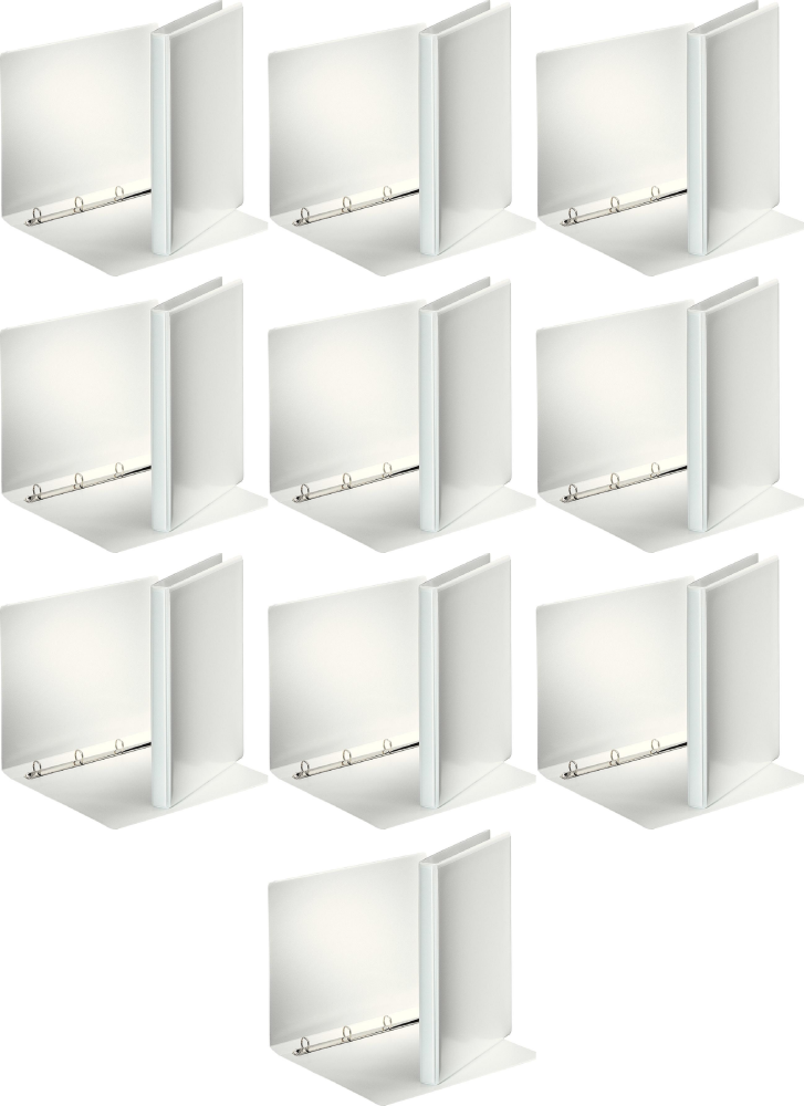 10x Segregator prezentacyjny Esselte Panorama, A4, szerokość grzbietu 63mm, do 380 kartek, 4 ringi, biały