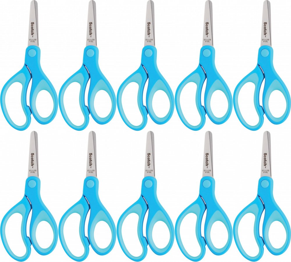 10x Nożyczki dla dzieci Scotch, 12cm, zaokrąglone, mix kolorów