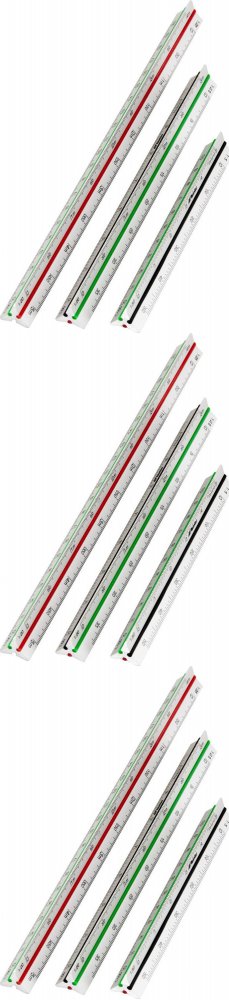 3x Skalówka Leniar, 20cm, 1:2.5 - 1:100