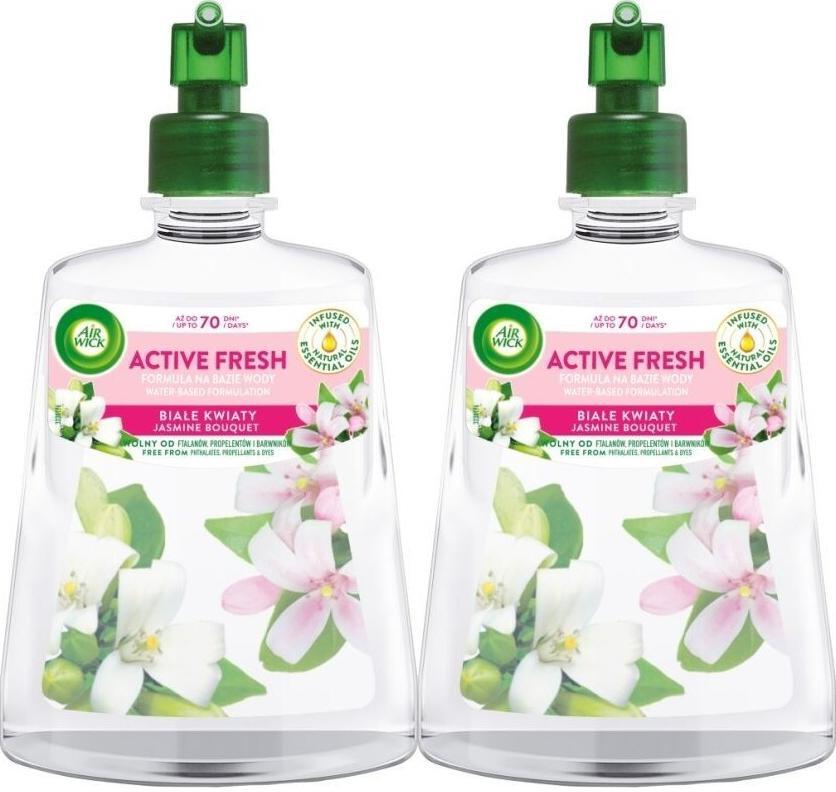 2x Wkład do odświeżacza automatycznego Air Wick Active Fresh, białe kwiaty, 228ml
