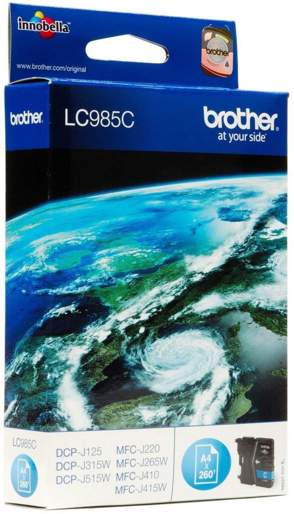 Tusz Brother (LC-985), 260 stron, cyan (błękitny)