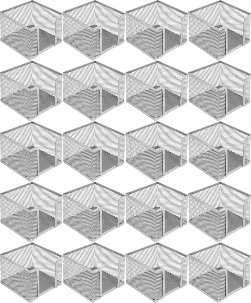 20x Pojemnik na karteczki MemoBe, metalowy (druciany), 8x10x10cm, srebrny