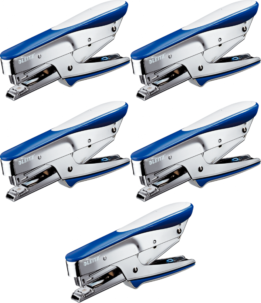 5x Zszywacz nożycowy Leitz 5545, do 15 kartek, niebieski