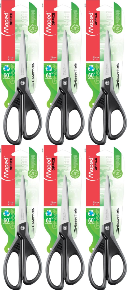 6x Nożyczki ekologiczne Maped Essentials Green ,21cm, czarny
