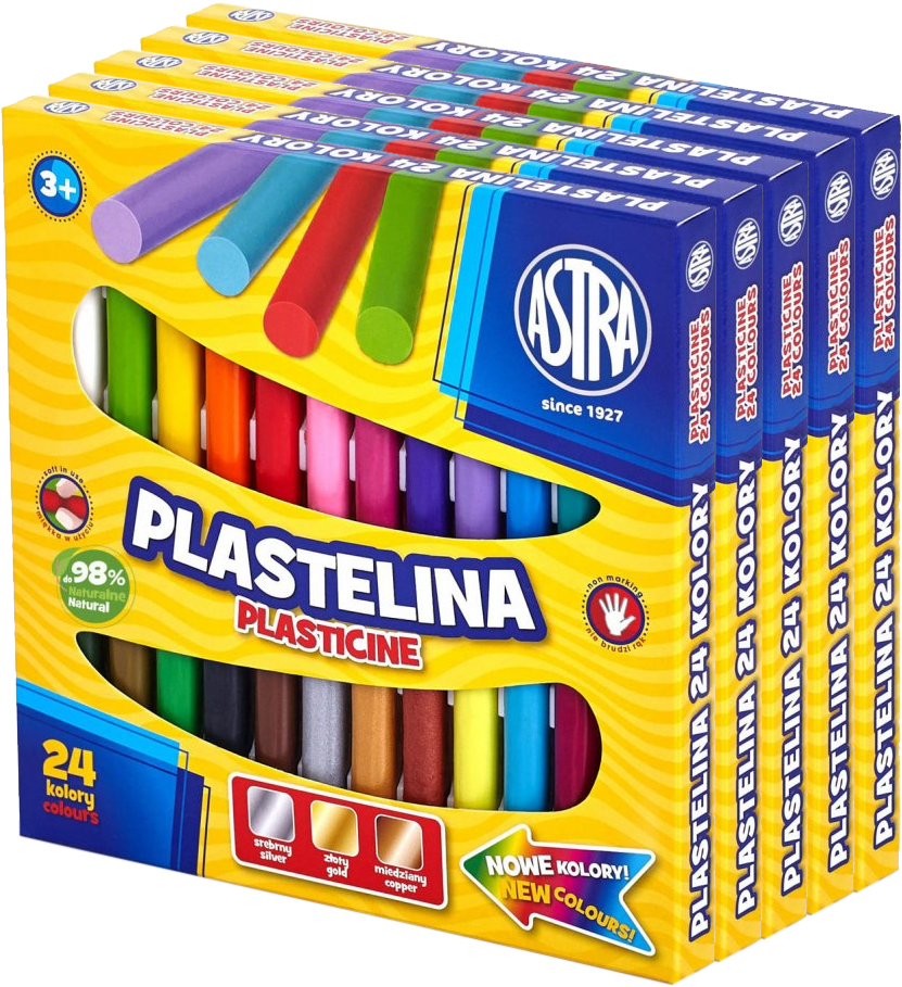 5x Plastelina Astra, 24 kolory
