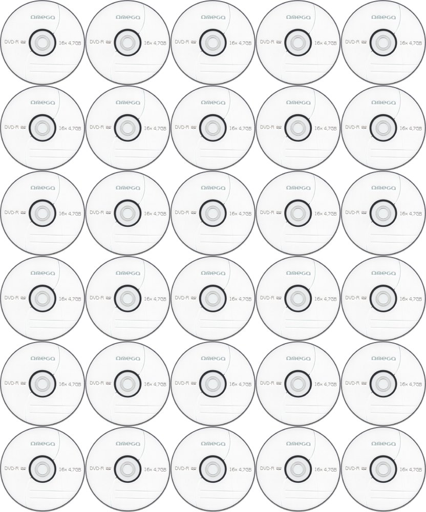 200x Płyta DVD-R Omega, do jednokrotnego zapisu, 4.7 GB, koperta, 1 sztuka
