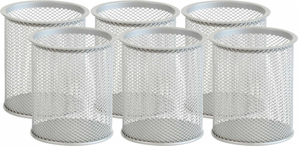 6x Kubek na długopisy Viking, druciany, 90x100mm, srebrny