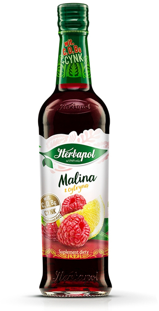 Syrop Herbapol Owocowa Spiżarnia, malina z cytryną, 420ml