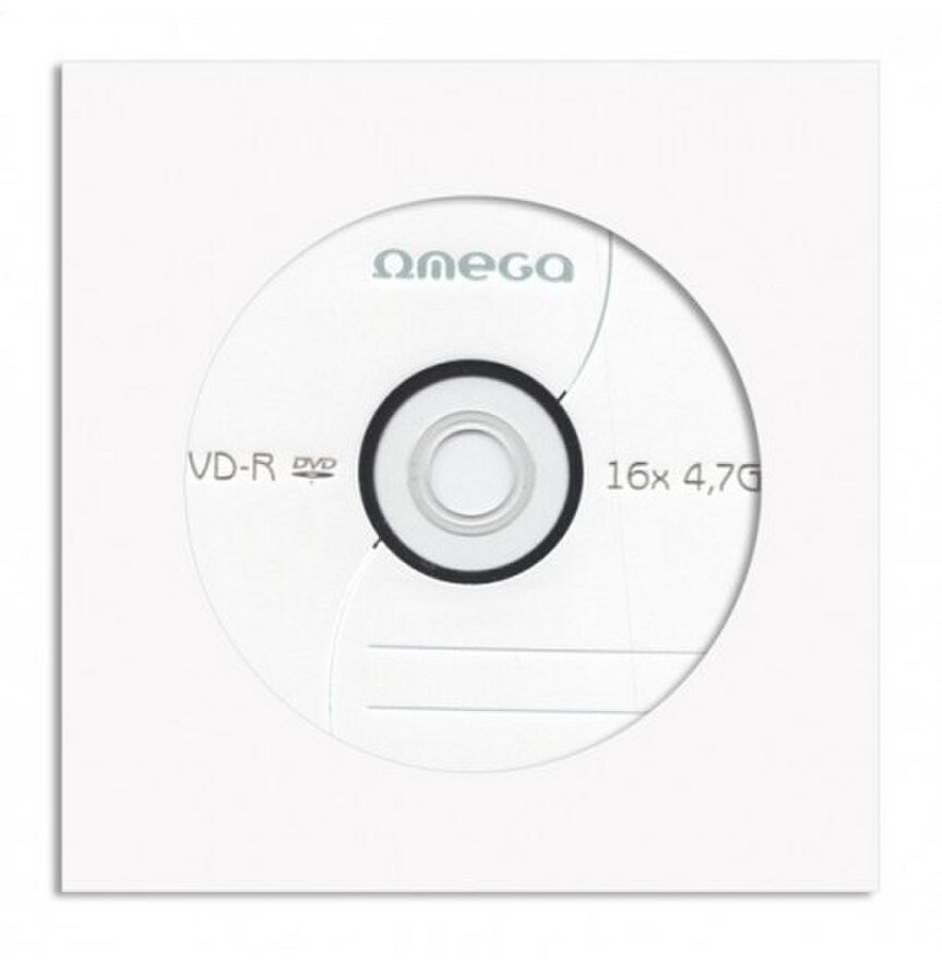 Płyta DVD-R Omega, do jednokrotnego zapisu, 4.7GB, koperta, 10 sztuk
