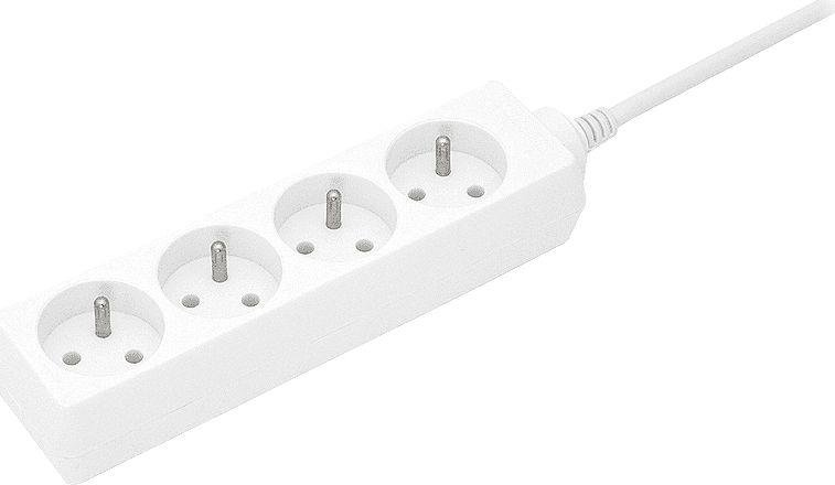 Przedłużacz Plastrol, 3m, 4 gniazda, biały