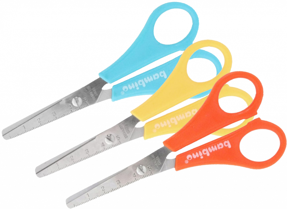 3x Nożyczki dla dzieci Bambino, z podziałką, mix kolorów