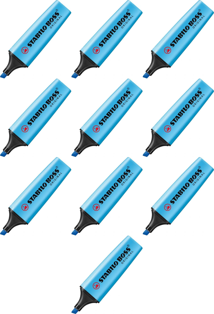 10x Zakreślacz Stabilo, Boss Original 70/31, ścięta, niebieski