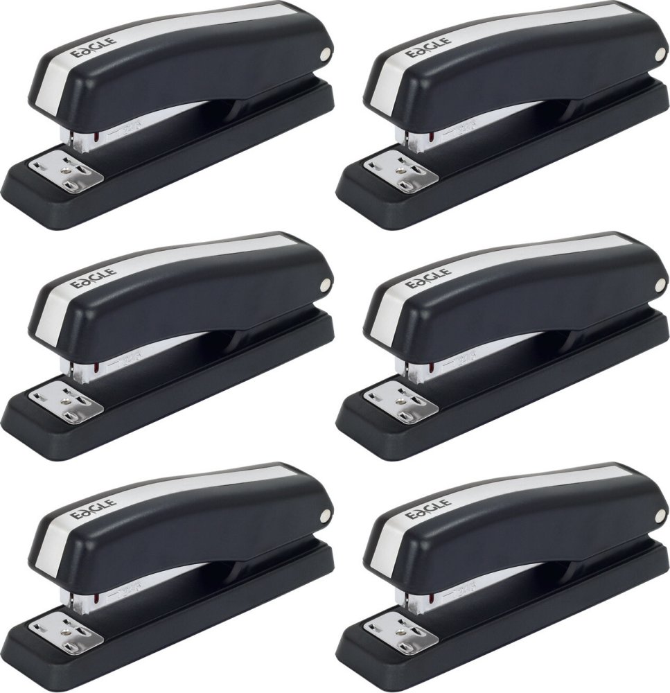 6x Zszywacz Eagle 930B, do 10 kartek, czarny