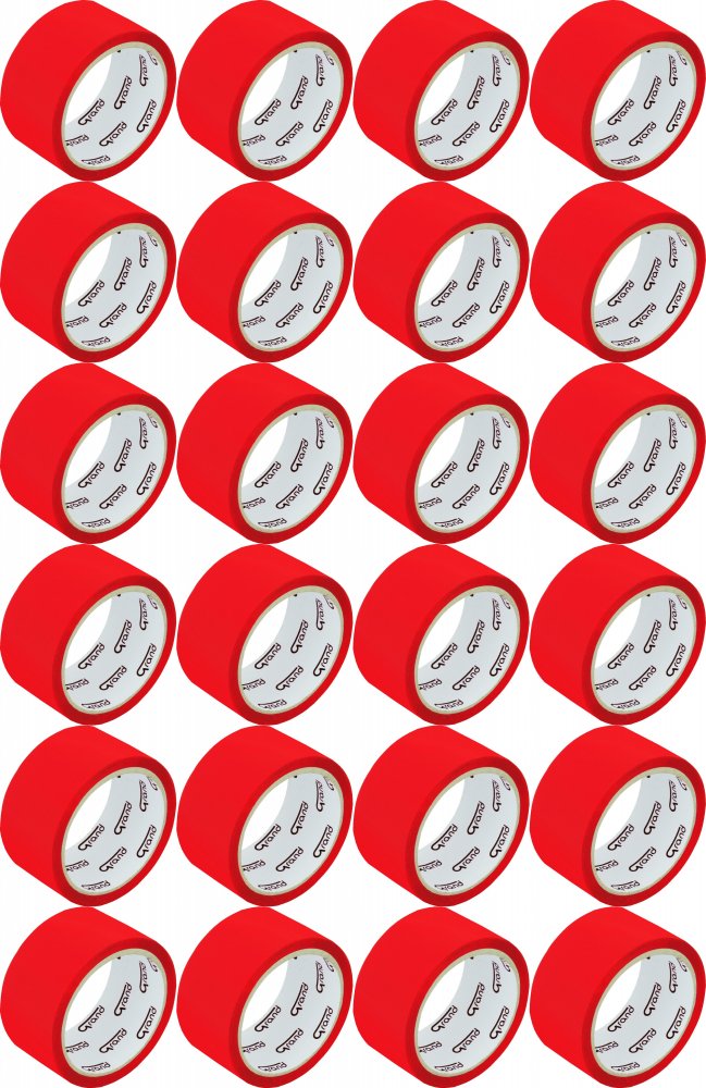 24x Taśma pakowa, Grand, 48mmx50m, czerwony
