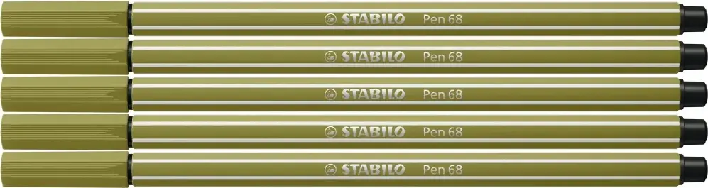 5x Pisak Stabilo Pen 68/37, okrągła, 1mm, zieleń błotna