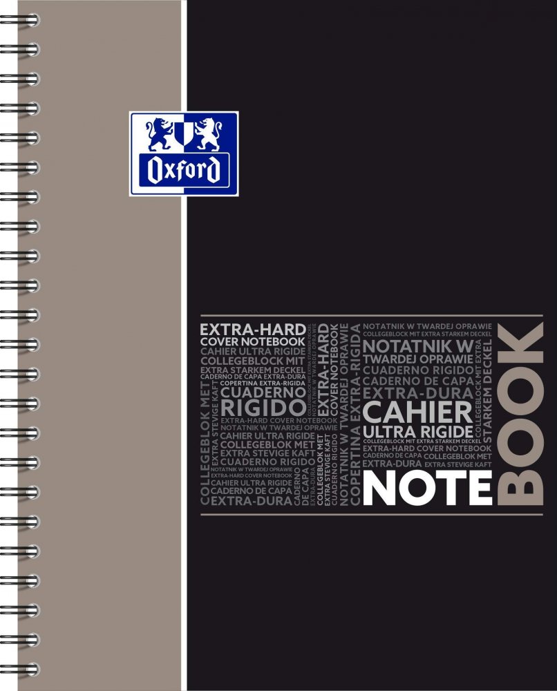 Kołonotatnik Oxford Student NoteBook, A4+, w kratkę, 80 kartek, okładka kartonowa, mix wzorów