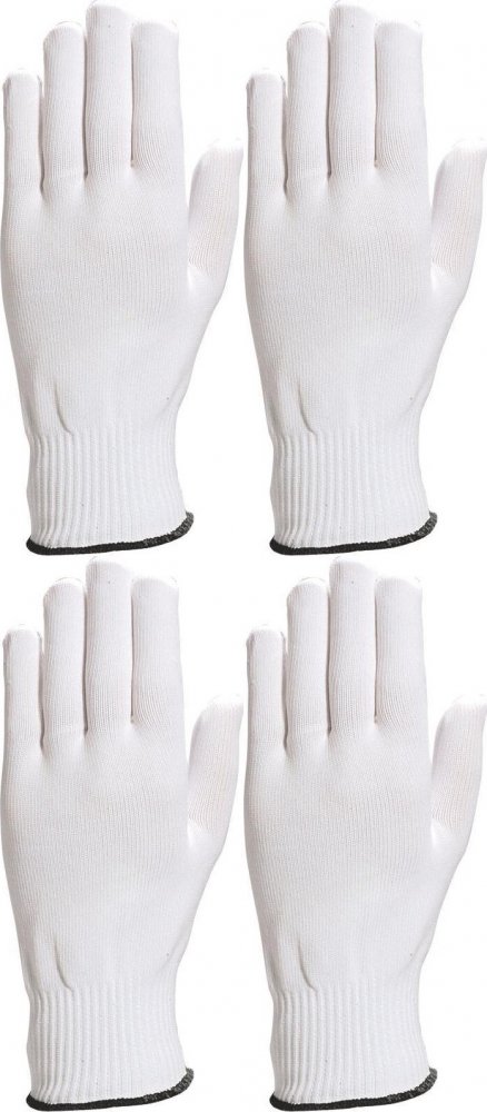 4x Rękawice robocze Delta Plus PM159, dziane, rozmiar 9, 1 para, biały