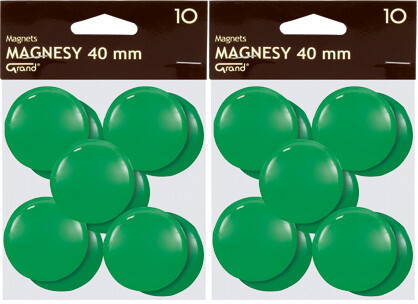 2x Magnes Grand, 40mm, 10 sztuk, zielony