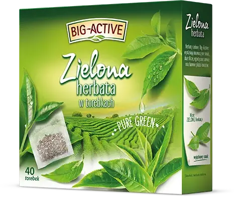 Herbata zielona w torebkach Big-Active, 40 sztuk x 1.8g