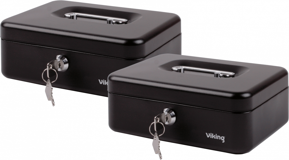 2x Kasetka na pieniądze Viking, 207x157x77mm, czarny